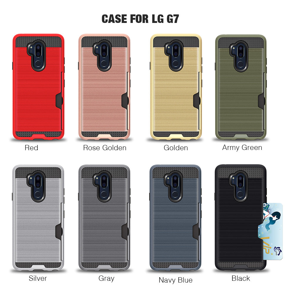 Scene drawing brushed soft rubber two-in-one wallet? for? LG  G7