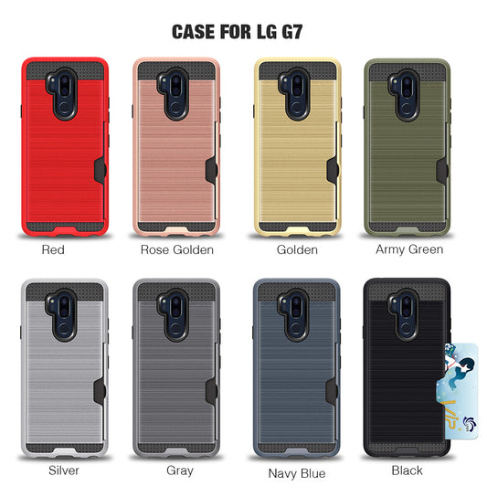 Scene drawing brushed soft rubber two-in-one wallet? for? LG  G7