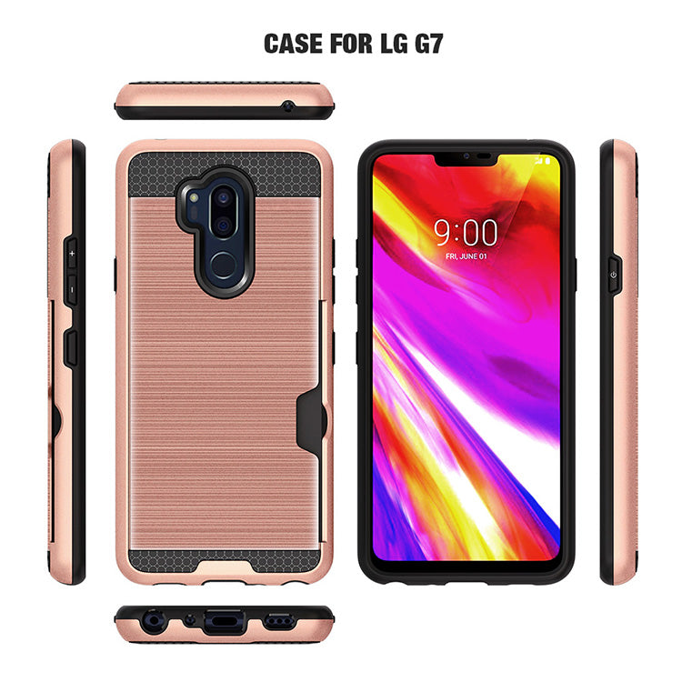 Scene drawing brushed soft rubber two-in-one wallet? for? LG  G7