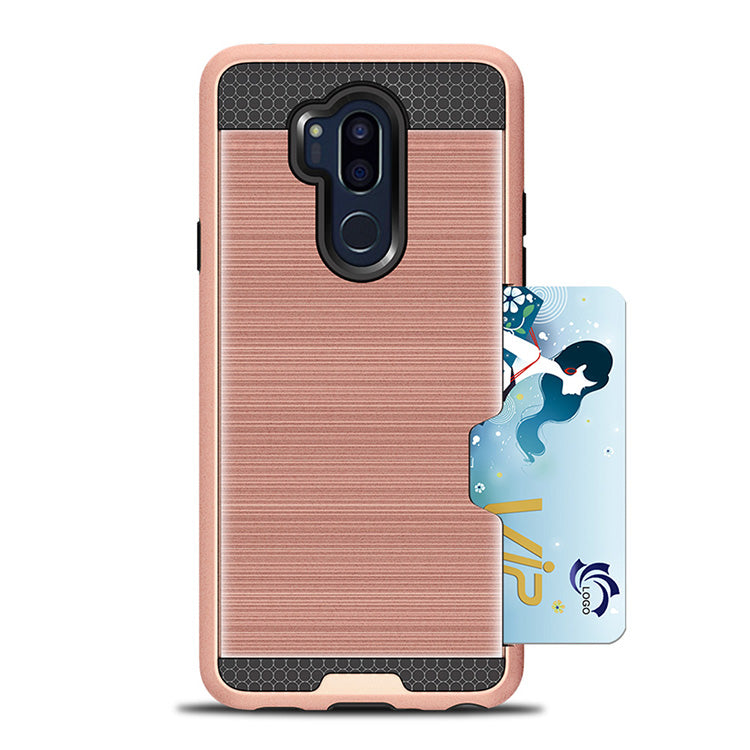 Scene drawing brushed soft rubber two-in-one wallet? for? LG  G7