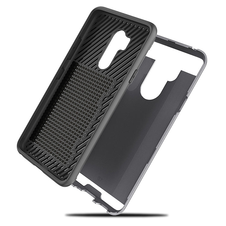 Scene drawing brushed soft rubber two-in-one wallet? for? LG  G7