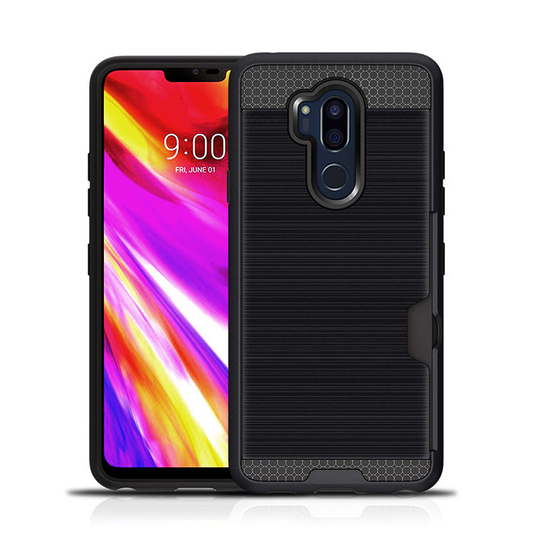 Scene drawing brushed soft rubber two-in-one wallet? for? LG  G7