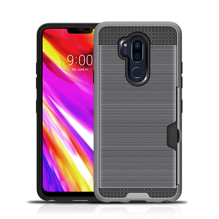 Scene drawing brushed soft rubber two-in-one wallet? for? LG  G7