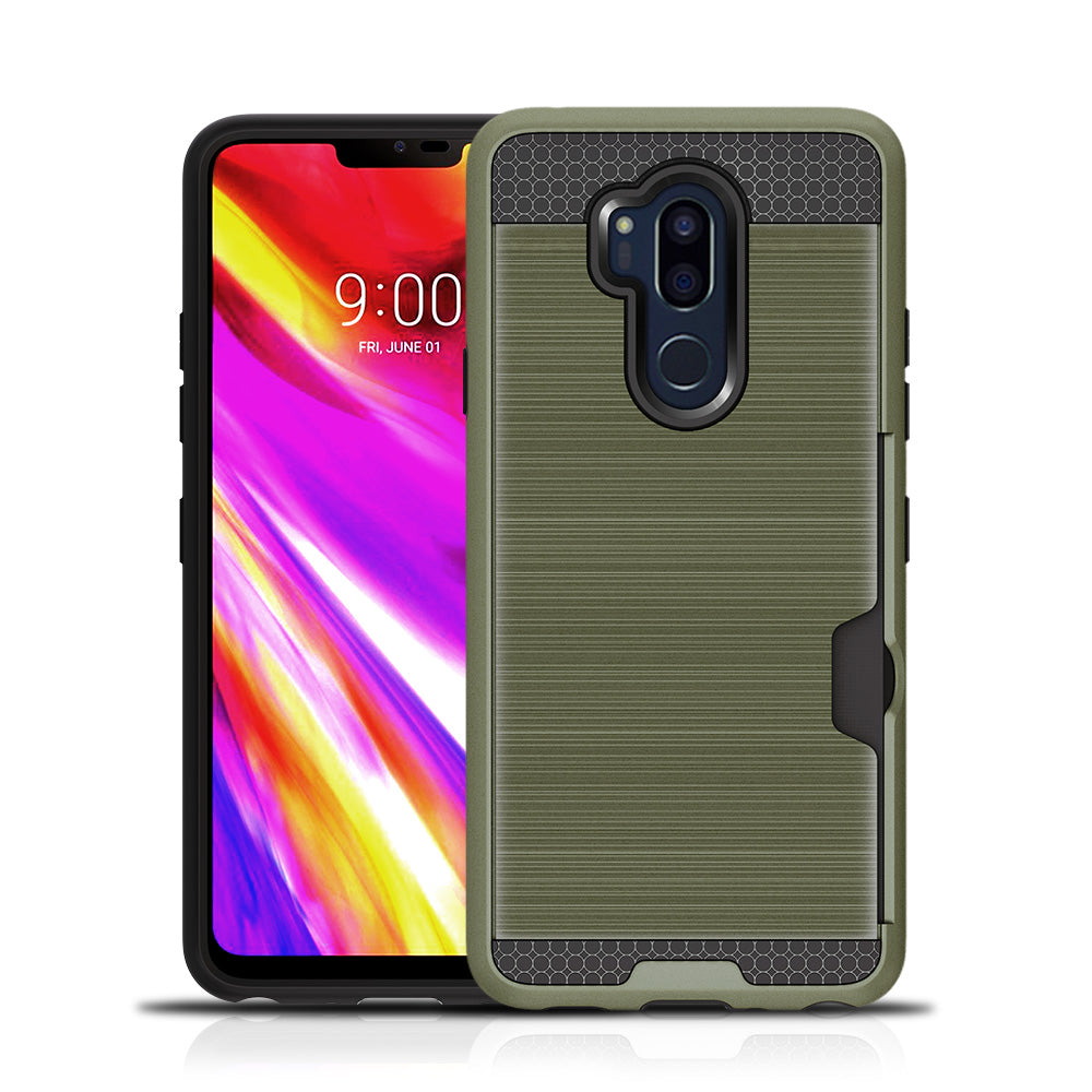 Scene drawing brushed soft rubber two-in-one wallet? for? LG  G7