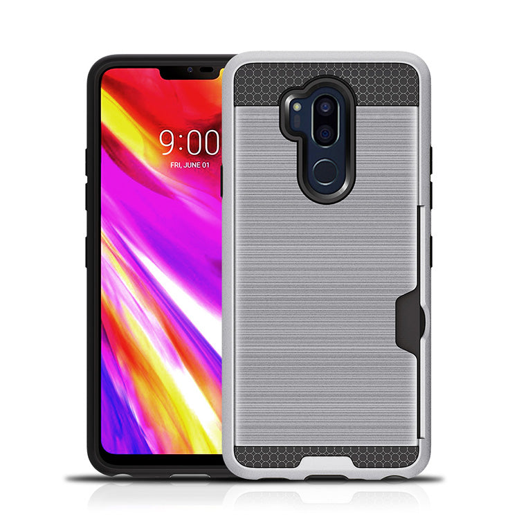 Scene drawing brushed soft rubber two-in-one wallet? for? LG  G7