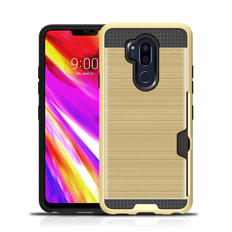 Scene drawing brushed soft rubber two-in-one wallet? for? LG  G7