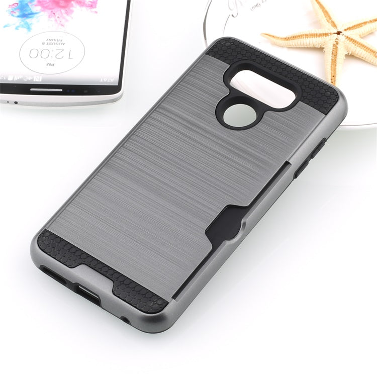 Scene drawing brushed soft rubber two-in-one wallet? for? LG  G7