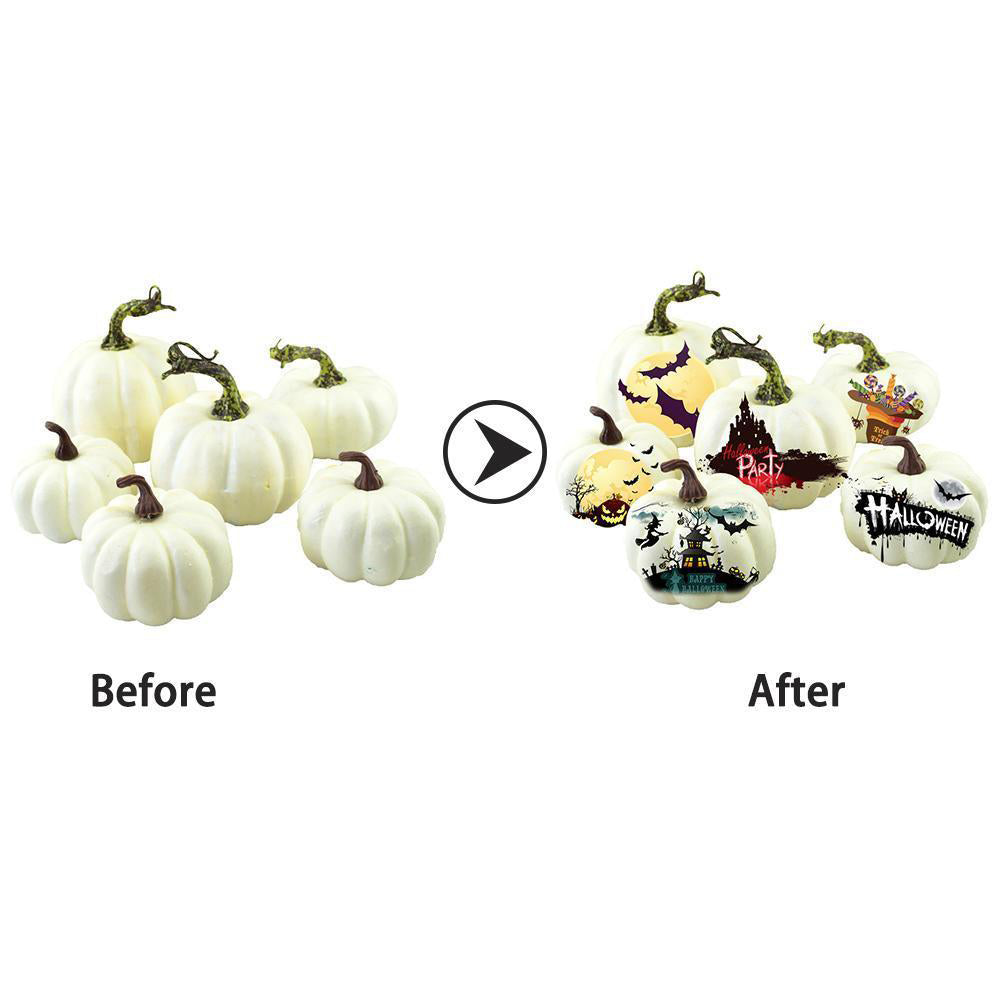 6Pcs Artificial Foam DIY Graffiti Pumpkin Halloween Party Home Garden Decoration