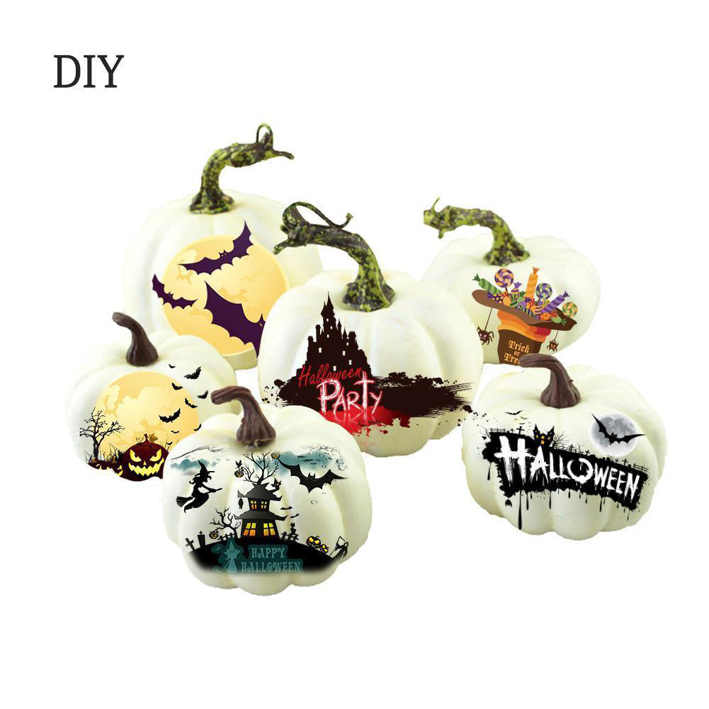 6Pcs Artificial Foam DIY Graffiti Pumpkin Halloween Party Home Garden Decoration