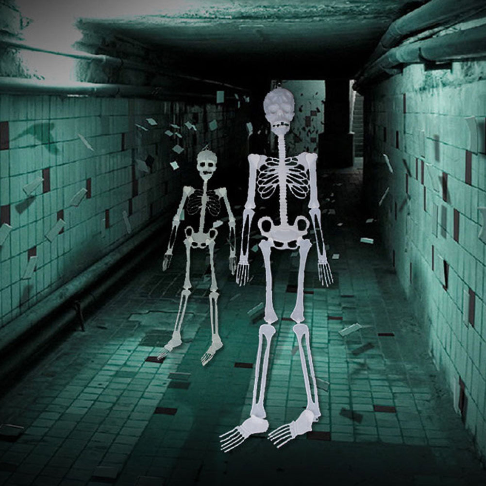 Horror Luminous Glow Skull Skeleton Haunted House Bar Party Halloween Prop Decor