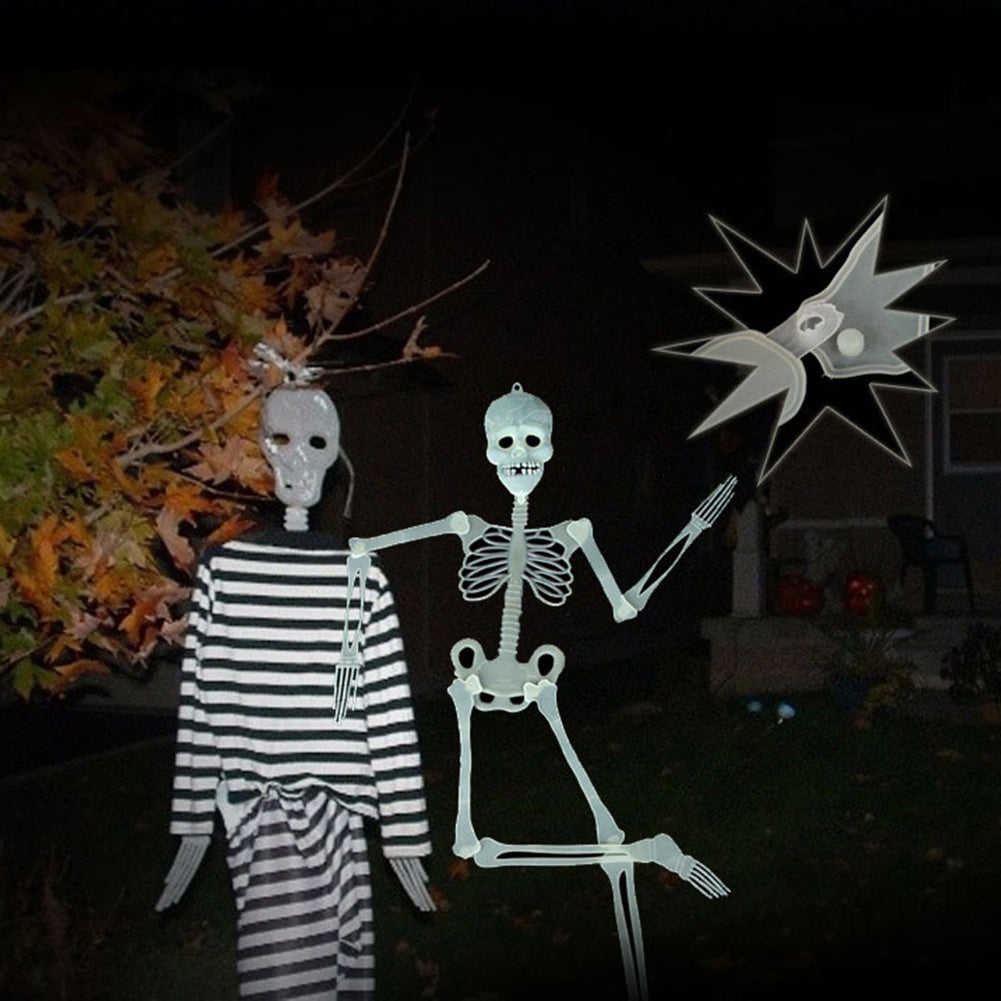 Horror Luminous Glow Skull Skeleton Haunted House Bar Party Halloween Prop Decor