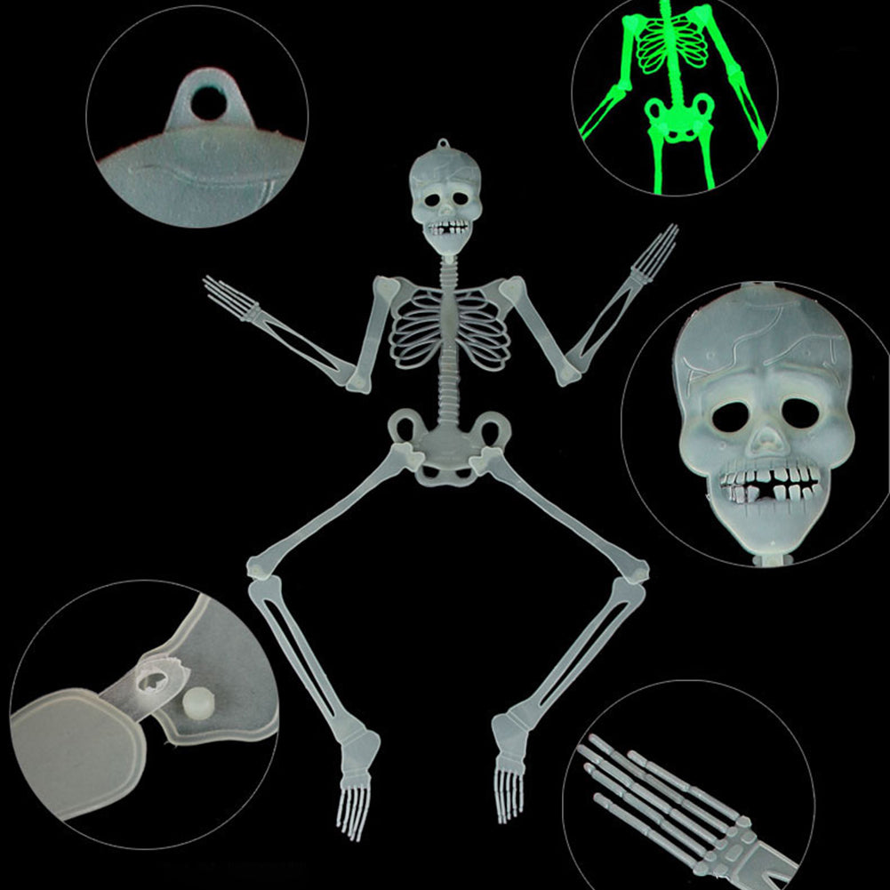 Horror Luminous Glow Skull Skeleton Haunted House Bar Party Halloween Prop Decor