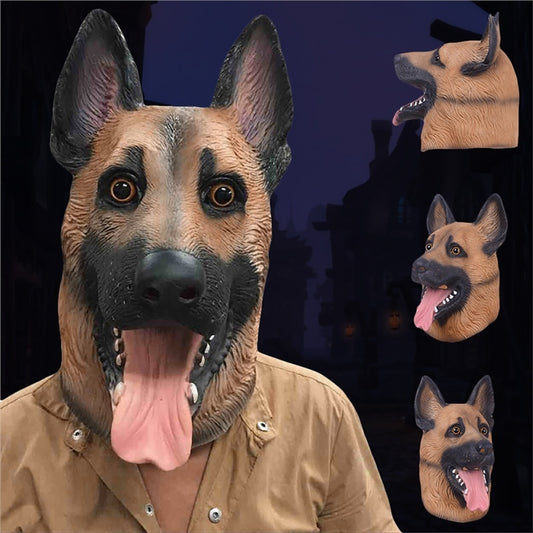 Halloween Dog Latex Animal Head Toy Cosplay Fancy Dress Party Props Horror Mask