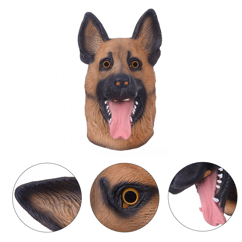 Halloween Dog Latex Animal Head Toy Cosplay Fancy Dress Party Props Horror Mask