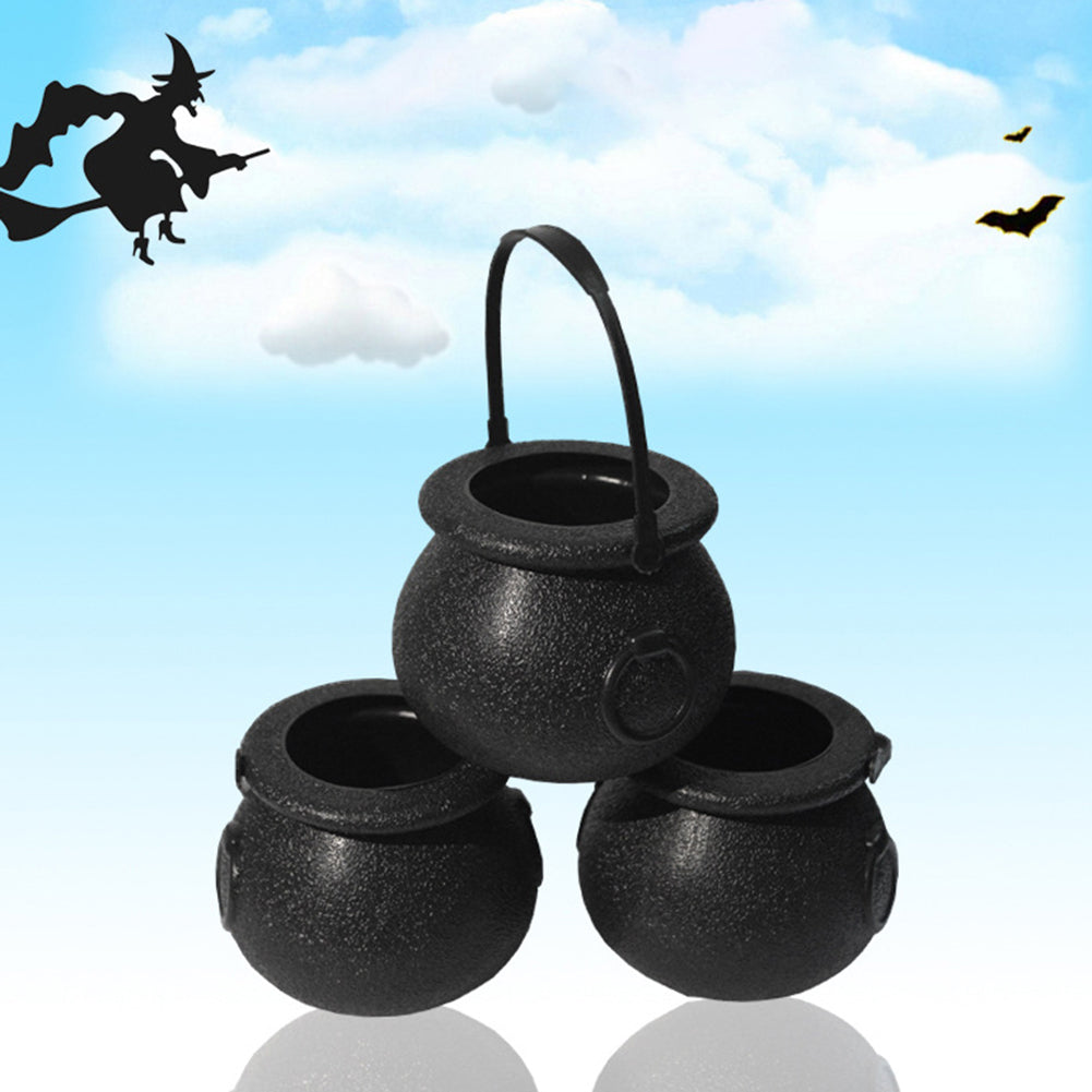 3Pcs Creative Witch Skull Halloween Candy Pot Cookie Jar Hanging Party Decor
