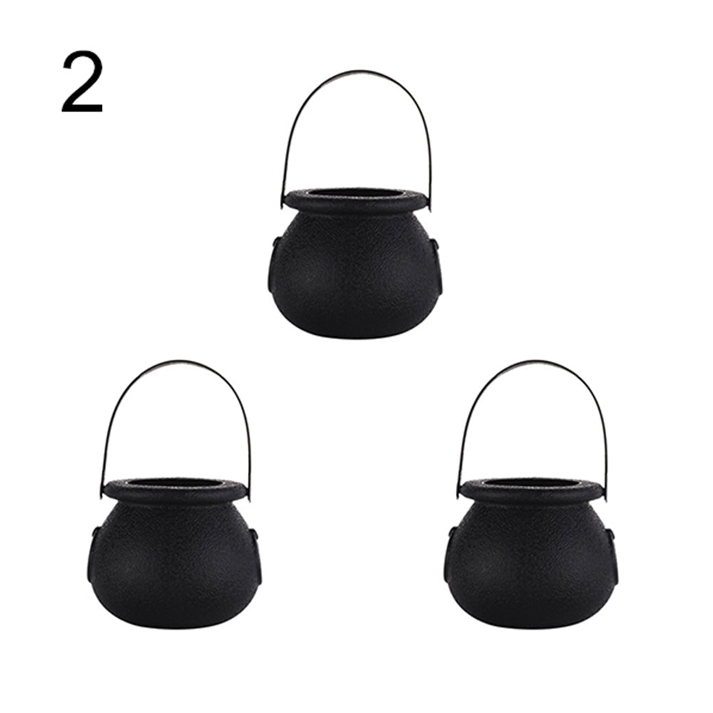3Pcs Creative Witch Skull Halloween Candy Pot Cookie Jar Hanging Party Decor