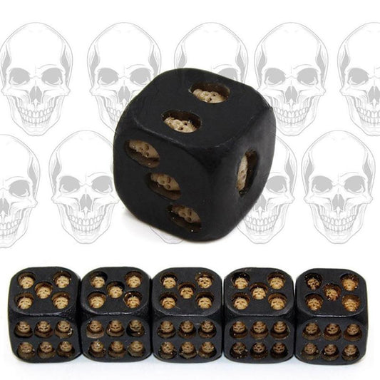 5Pcs Creative 6 Sided Skeleton Skull Resin Dice Halloween Festival Bar Game Toy