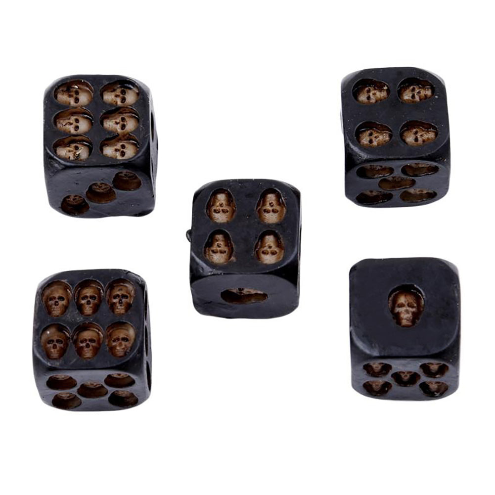 5Pcs Creative 6 Sided Skeleton Skull Resin Dice Halloween Festival Bar Game Toy