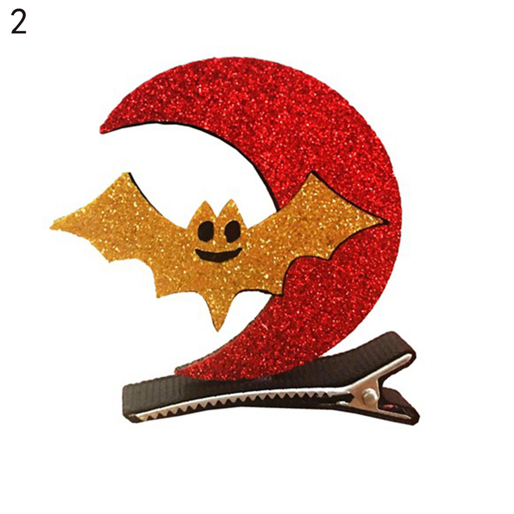 Pumpkin Ghost Witch Hat Bat Hair Clip for Halloween Dress up Party Accessory