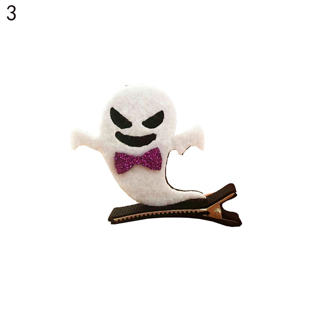 Pumpkin Ghost Witch Hat Bat Hair Clip for Halloween Dress up Party Accessory