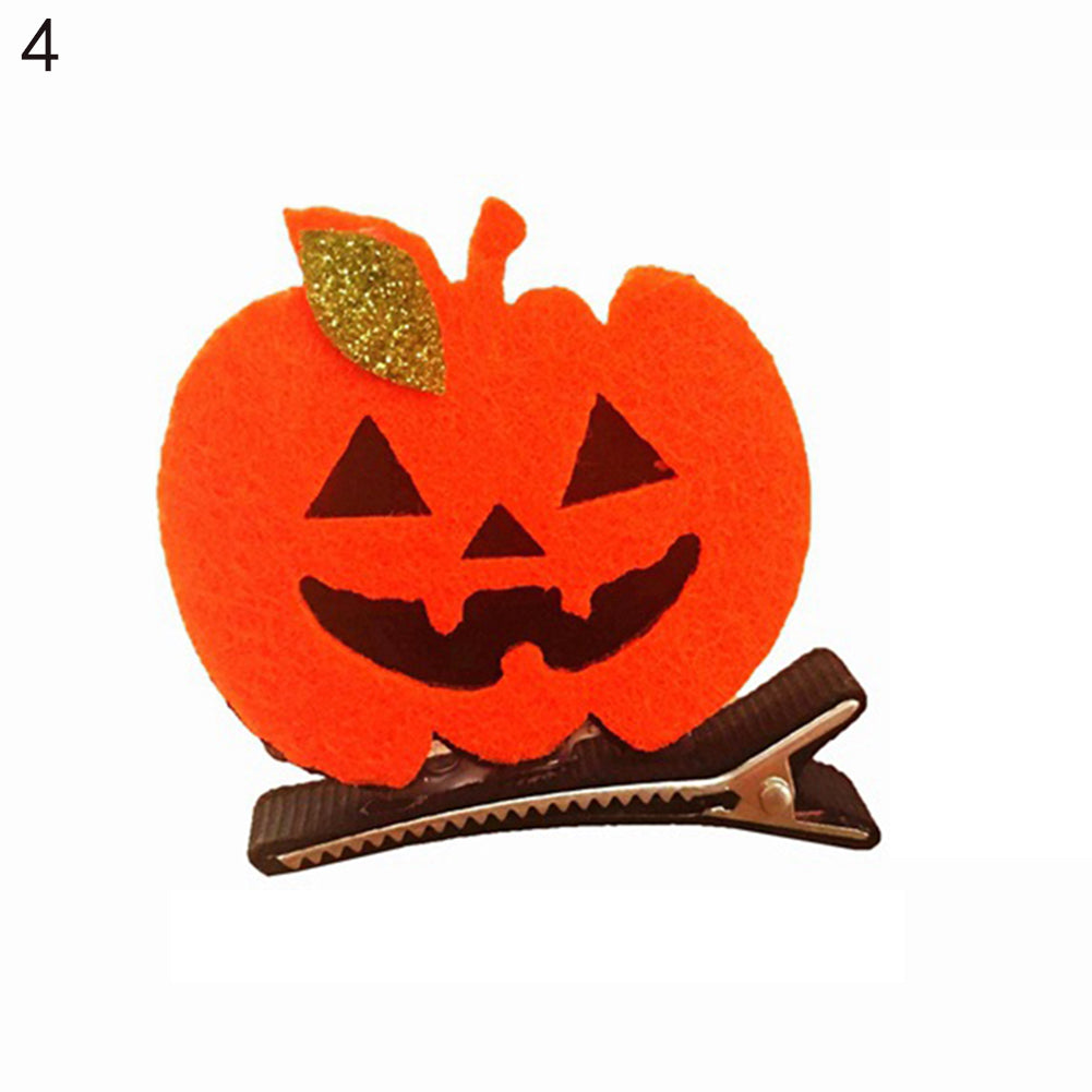 Pumpkin Ghost Witch Hat Bat Hair Clip for Halloween Dress up Party Accessory