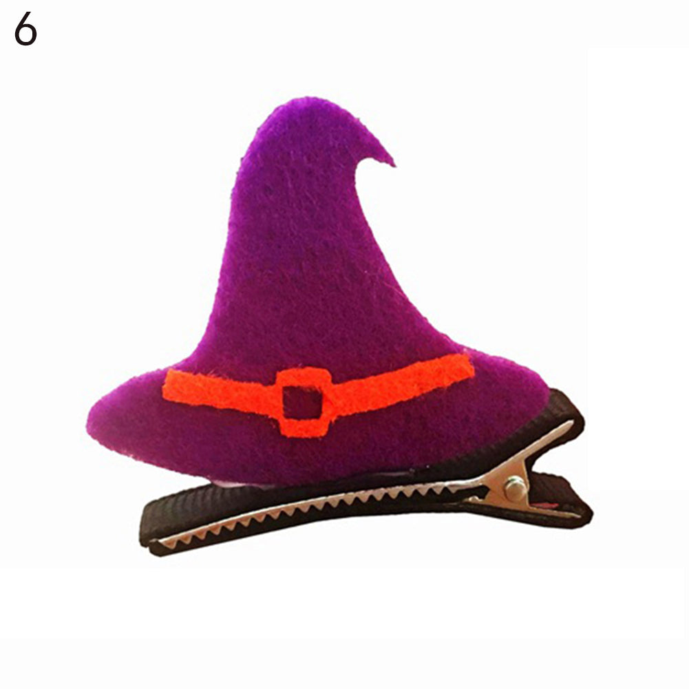 Pumpkin Ghost Witch Hat Bat Hair Clip for Halloween Dress up Party Accessory