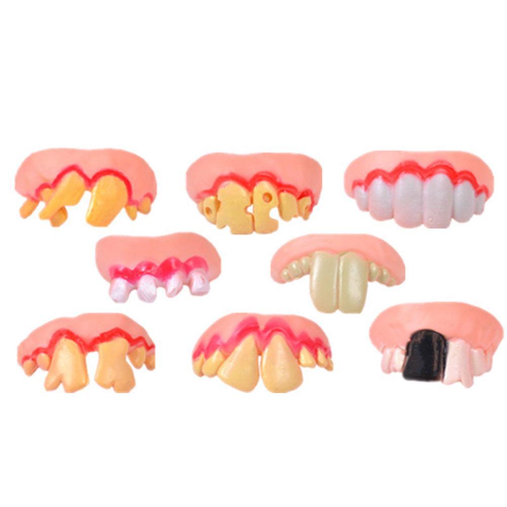 Funny Goofy Fake Vampire Denture Teeth Halloween Decor Prop Trick Toys Gift