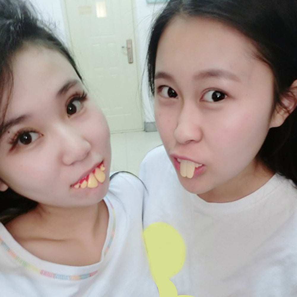 Funny Goofy Fake Vampire Denture Teeth Halloween Decor Prop Trick Toys Gift