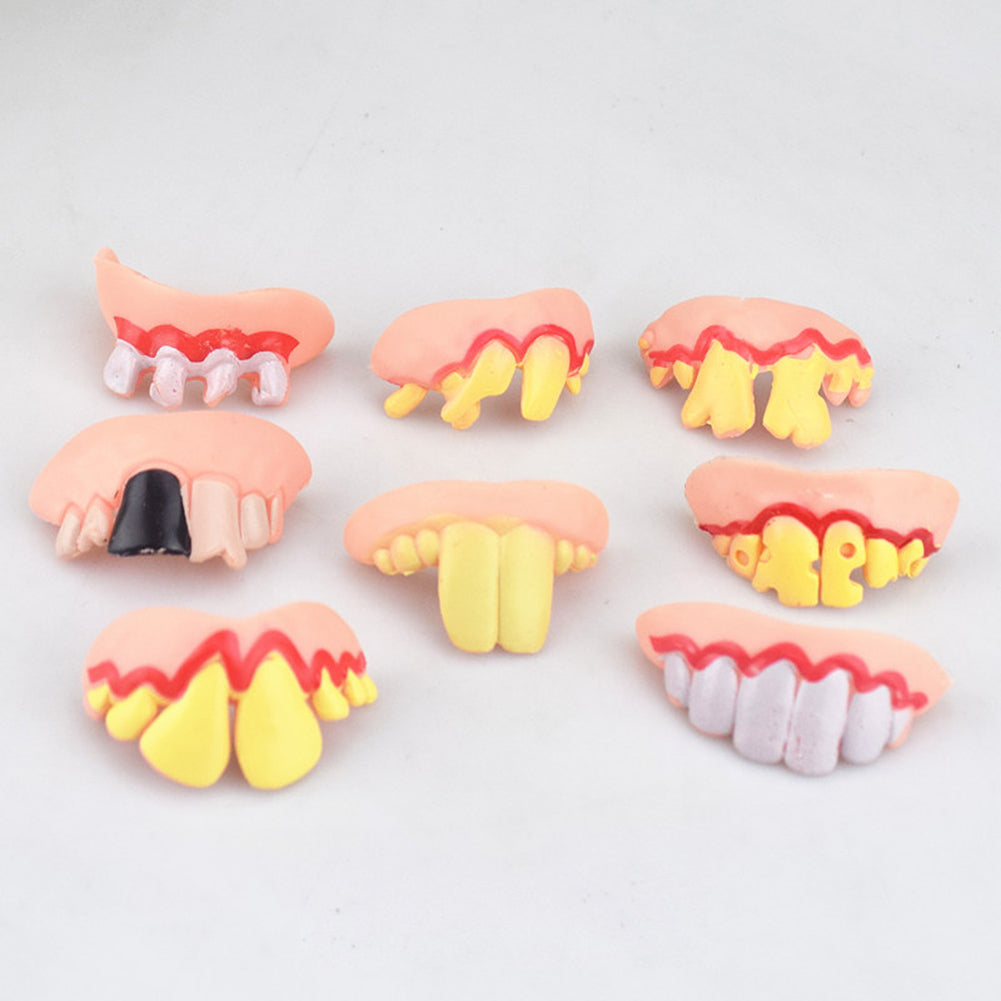 Funny Goofy Fake Vampire Denture Teeth Halloween Decor Prop Trick Toys Gift