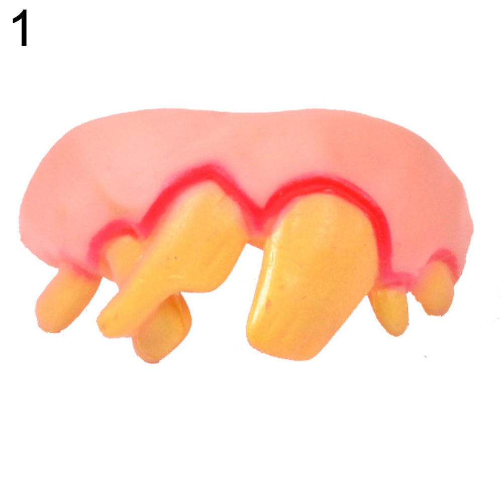 Funny Goofy Fake Vampire Denture Teeth Halloween Decor Prop Trick Toys Gift