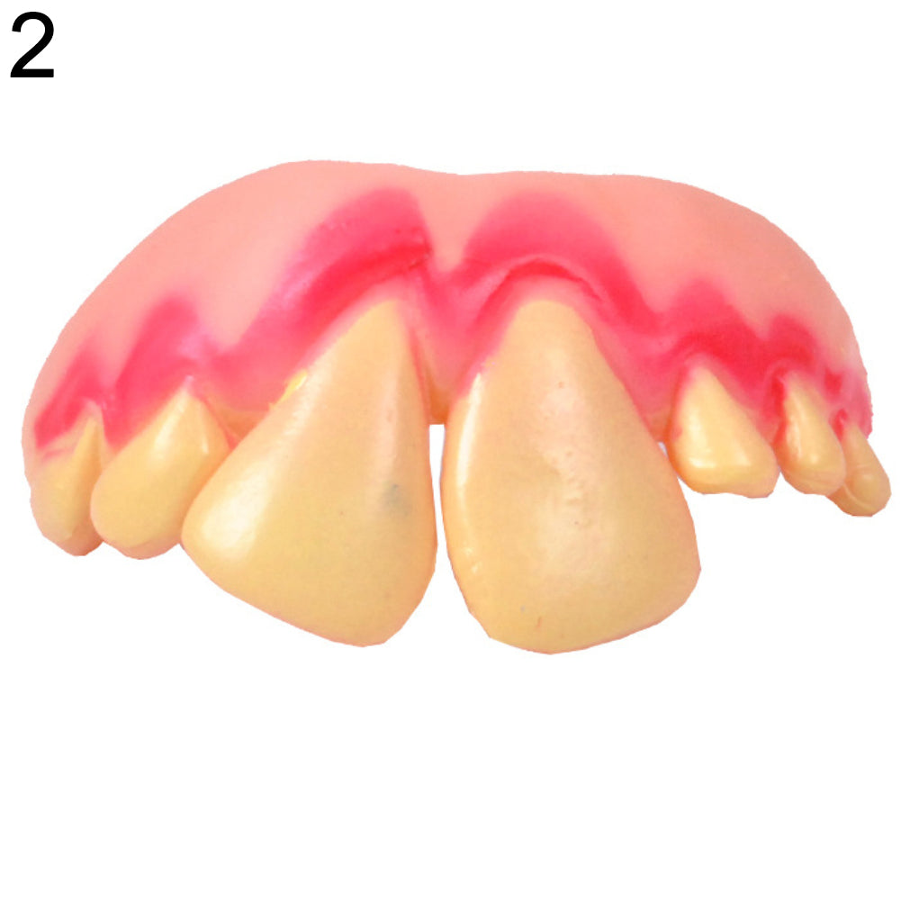 Funny Goofy Fake Vampire Denture Teeth Halloween Decor Prop Trick Toys Gift