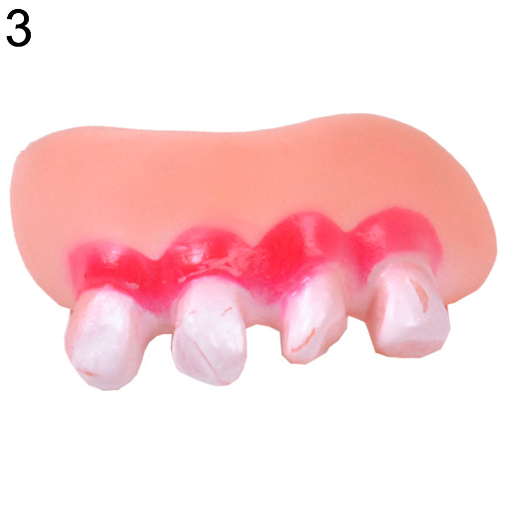 Funny Goofy Fake Vampire Denture Teeth Halloween Decor Prop Trick Toys Gift