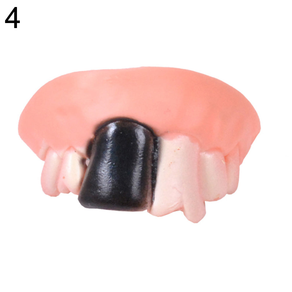 Funny Goofy Fake Vampire Denture Teeth Halloween Decor Prop Trick Toys Gift