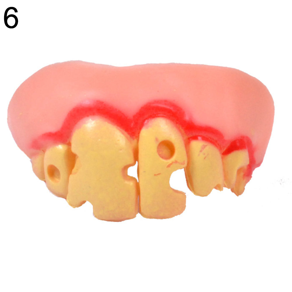 Funny Goofy Fake Vampire Denture Teeth Halloween Decor Prop Trick Toys Gift
