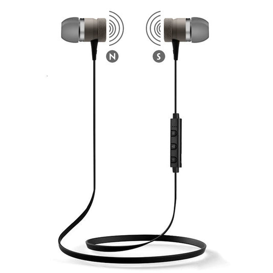 Wireless Bluetooth Headphones Sport Running Headset Metal Magnetic Super Bass Earphones Stereo Earbuds with HD Mic