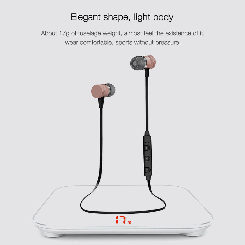 Wireless Bluetooth Headphones Sport Running Headset Metal Magnetic Super Bass Earphones Stereo Earbuds with HD Mic