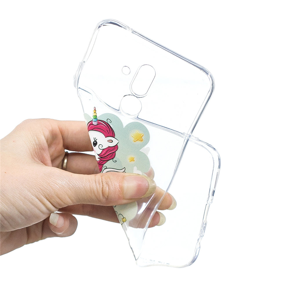 High-transparent painted TPU mobile phone case fashion shockproof ultra-thin soft, for Huawei MATE 20LITE  unicorn