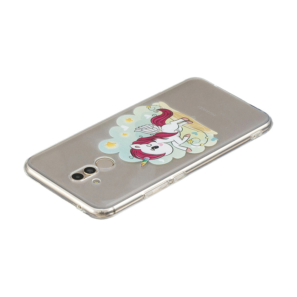 High-transparent painted TPU mobile phone case fashion shockproof ultra-thin soft, for Huawei MATE 20LITE  unicorn