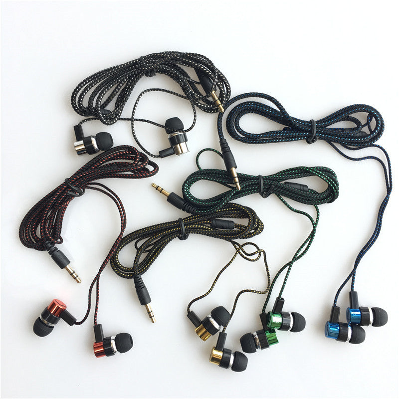 Noise Cancelling Earphone Reflective Fiber Cloth Line Headset Music Headphones for Iphone Xiaomi Mobile Phone MP3/MP4