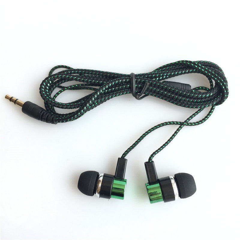 Noise Cancelling Earphone Reflective Fiber Cloth Line Headset Music Headphones for Iphone Xiaomi Mobile Phone MP3/MP4