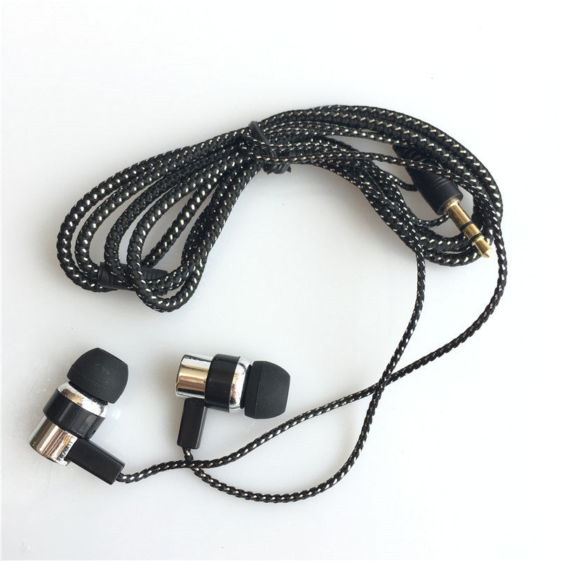 Noise Cancelling Earphone Reflective Fiber Cloth Line Headset Music Headphones for Iphone Xiaomi Mobile Phone MP3/MP4