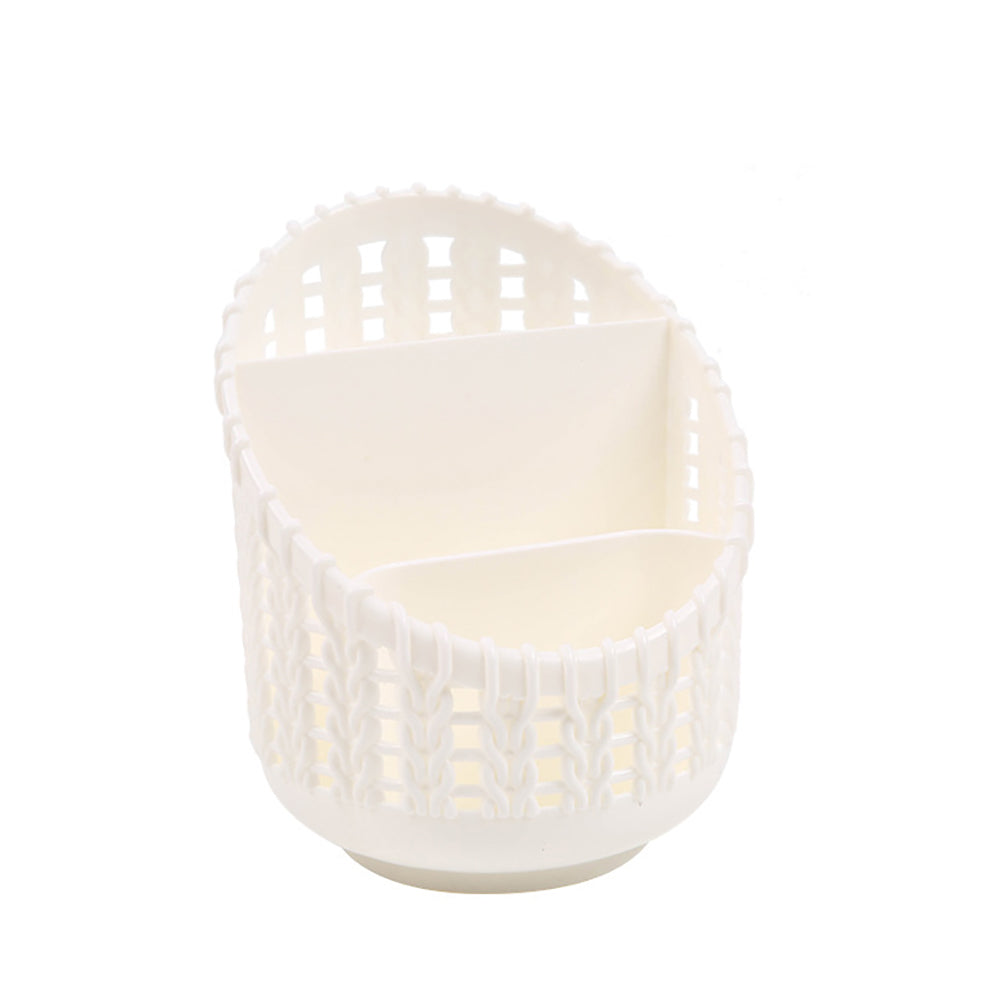 Hollow Out Rattan Style Pen Holder Desk Organizer Office Stationery Storage Box