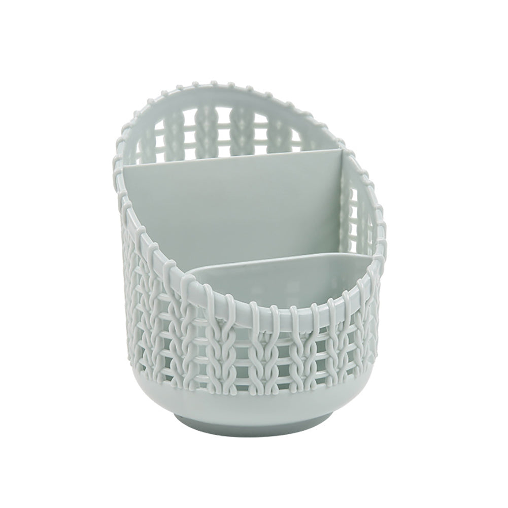 Hollow Out Rattan Style Pen Holder Desk Organizer Office Stationery Storage Box