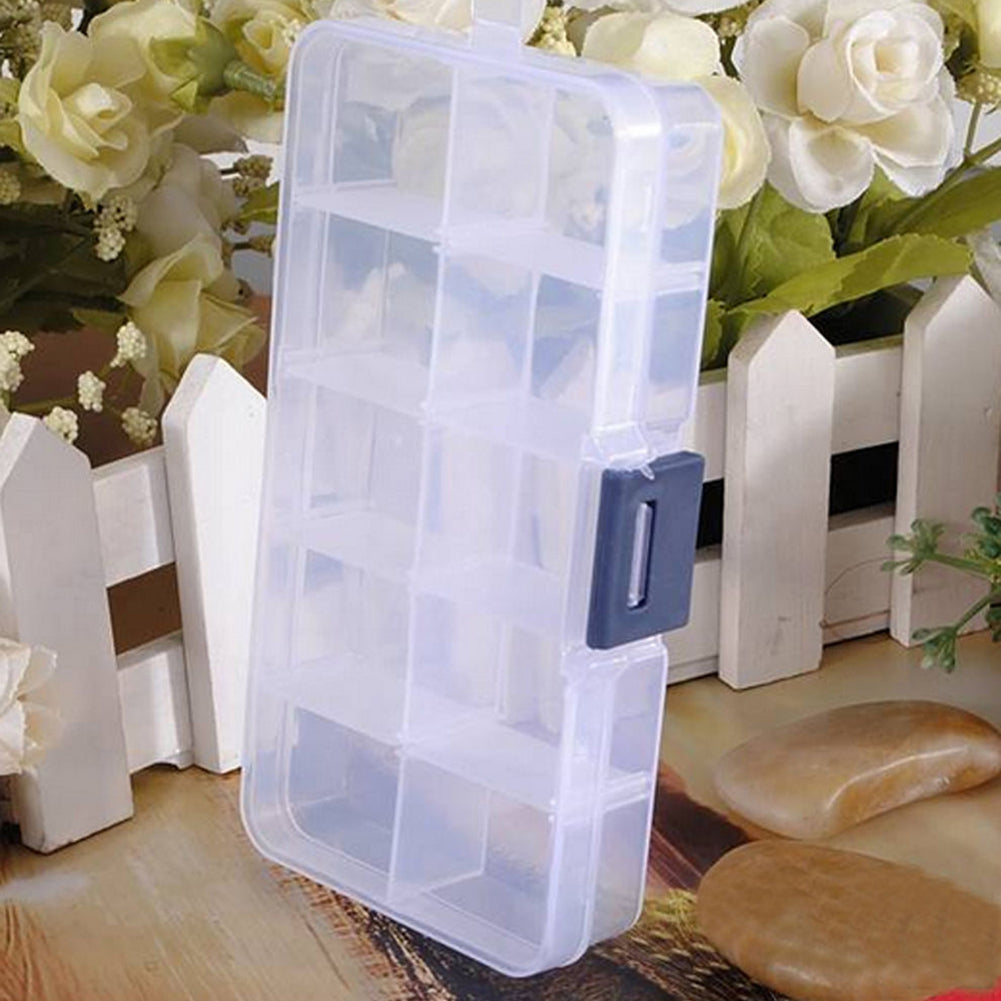 10 Compartments Clear Plastic Storage Box Jewelry Bead Screw Organizer Container