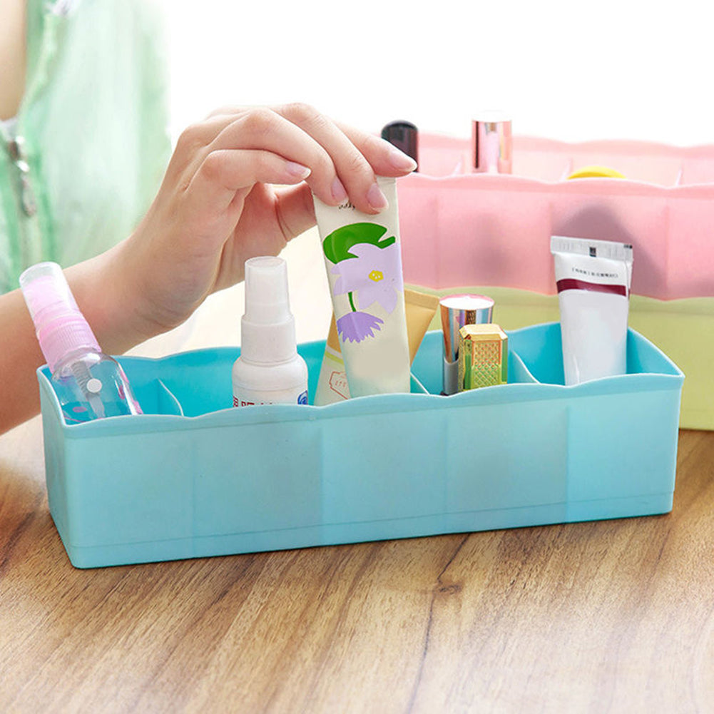 5 Cells Plastic Storage Box Tie Bra Socks Drawer Cosmetic Divider Tidy Organizer