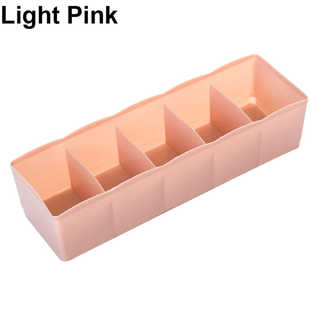 5 Cells Plastic Storage Box Tie Bra Socks Drawer Cosmetic Divider Tidy Organizer