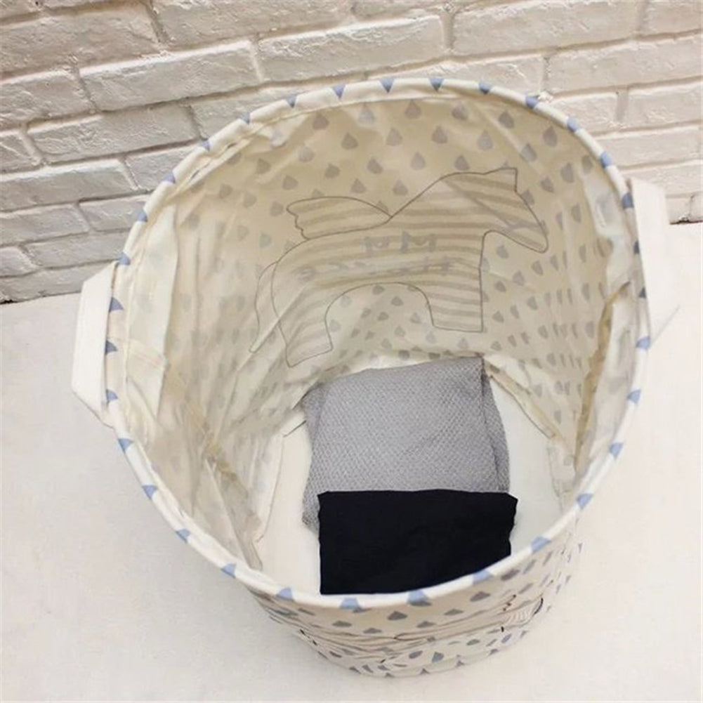 Folding Cartoon Horse Barrel Doll Storage Basket Laundry Bra Socks Organizer