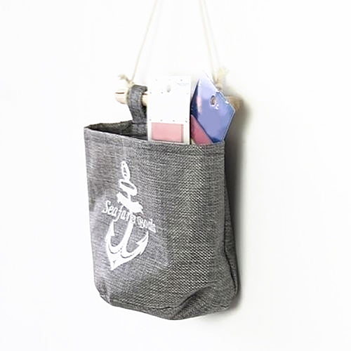 Practical Navy Anchor Wheel Pattern Home Decor Hanging Hanger Storage Bag