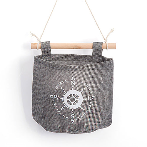 Practical Navy Anchor Wheel Pattern Home Decor Hanging Hanger Storage Bag