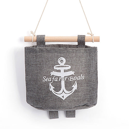 Practical Navy Anchor Wheel Pattern Home Decor Hanging Hanger Storage Bag